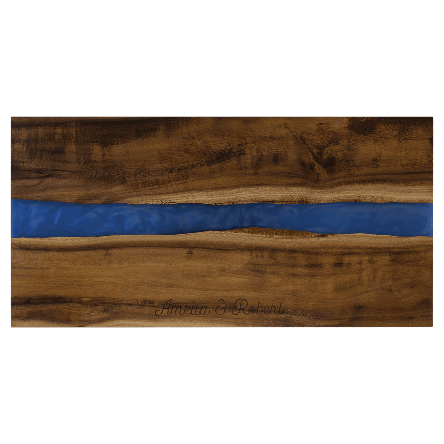 Acacia with Blue Pearl Resin Serving Board 18"x9"
