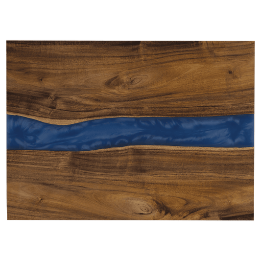 Acacia with Blue Pearl Resin Serving Board 15"x11 3/4"