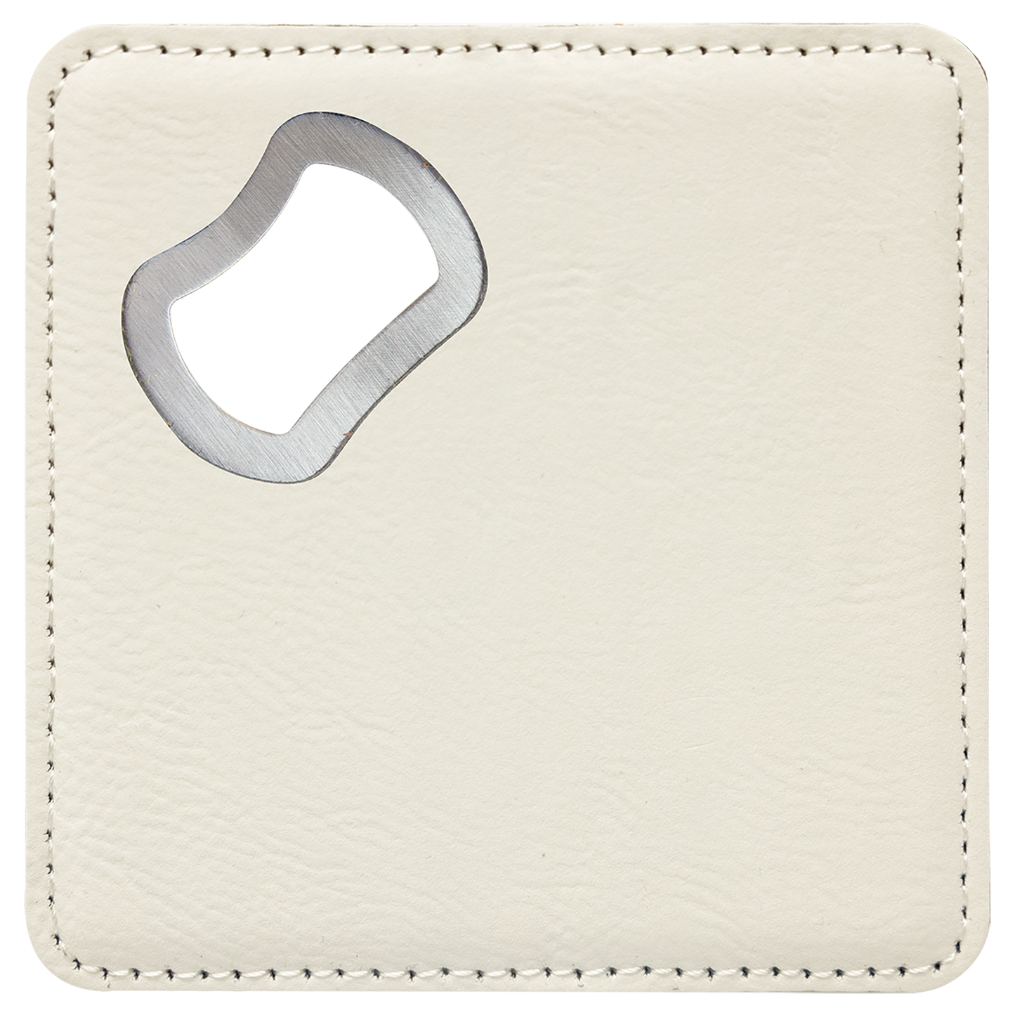 4"x4" Leatherette Bottle Opener Coaster
