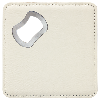 4"x4" Leatherette Bottle Opener Coaster