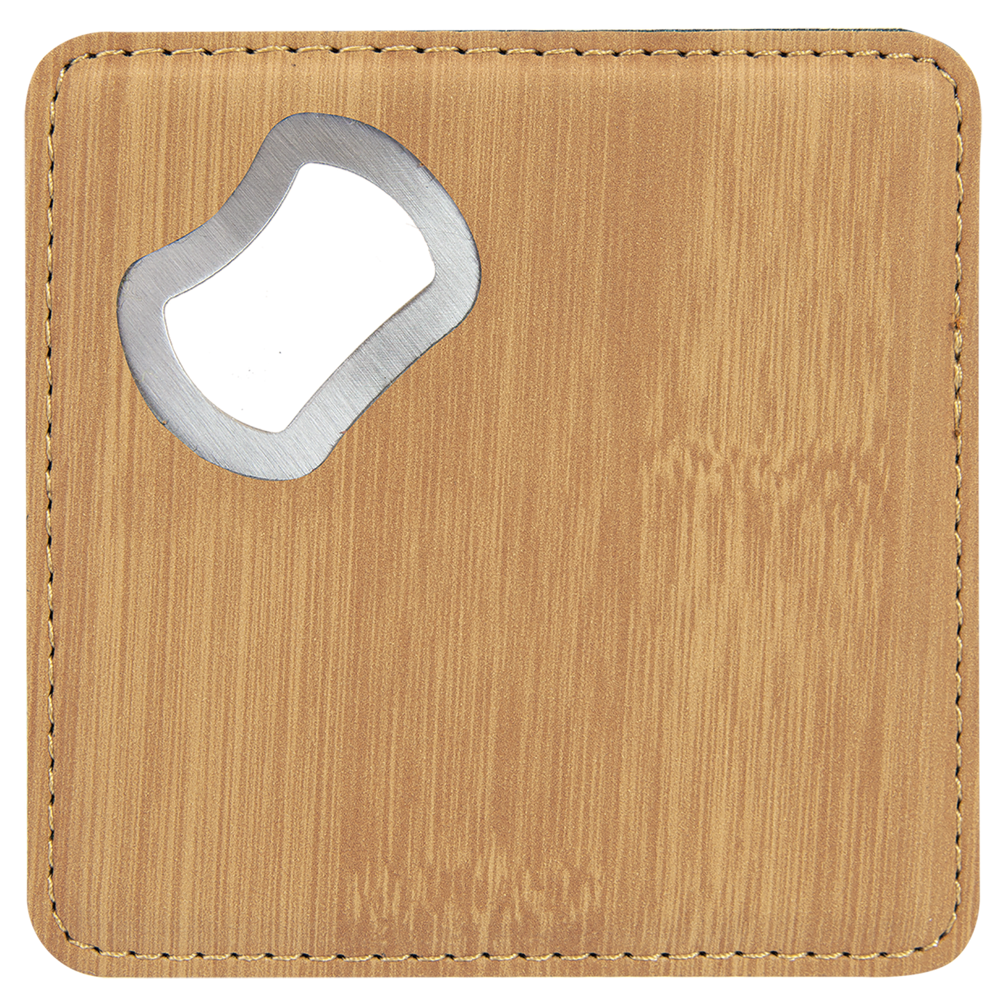 4"x4" Leatherette Bottle Opener Coaster