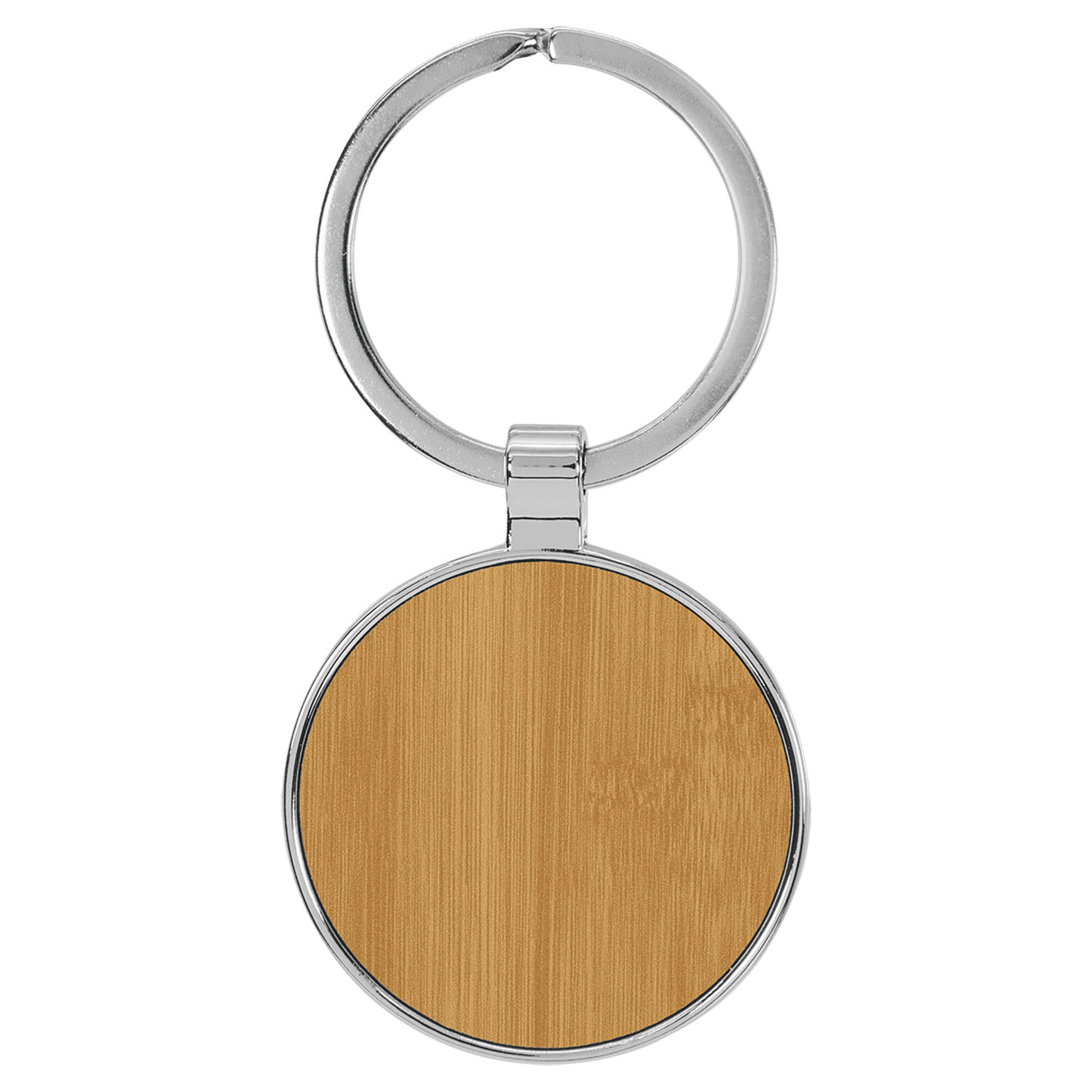 Leatherette/Metal Keychain Round