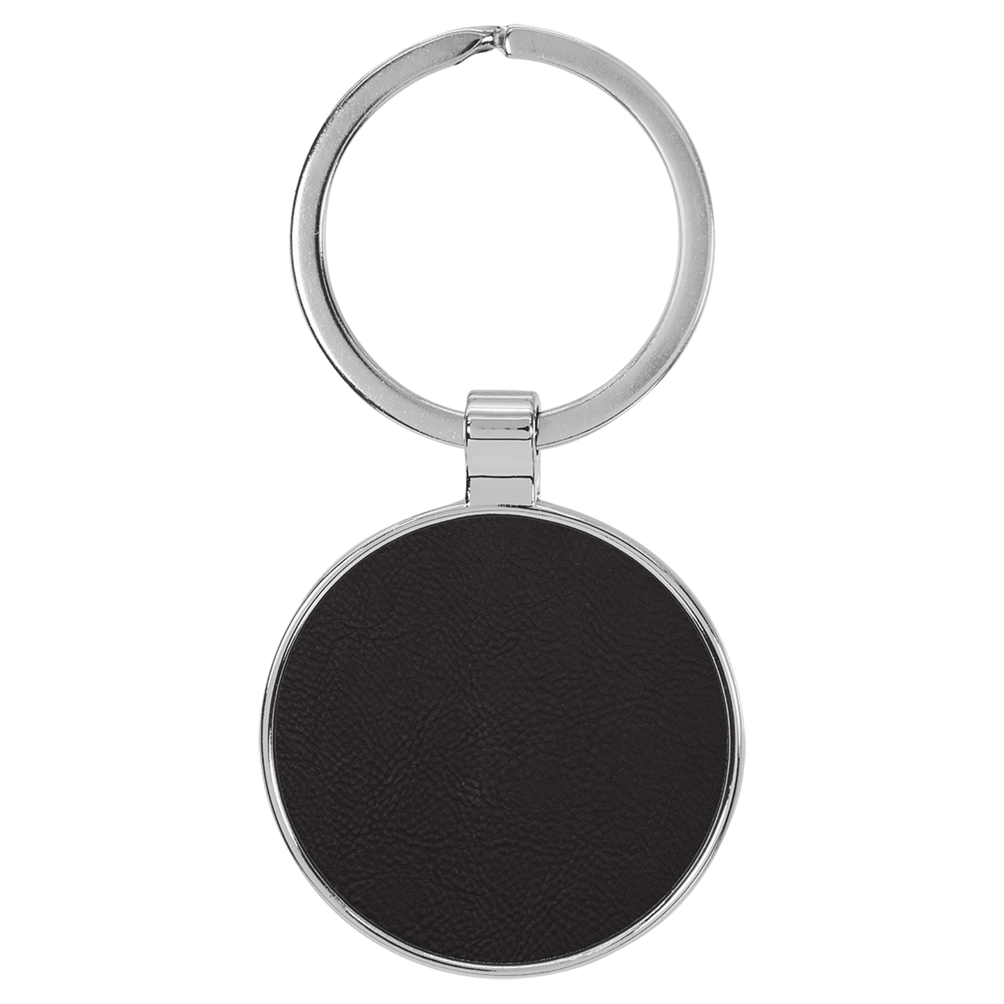 Leatherette/Metal Keychain Round