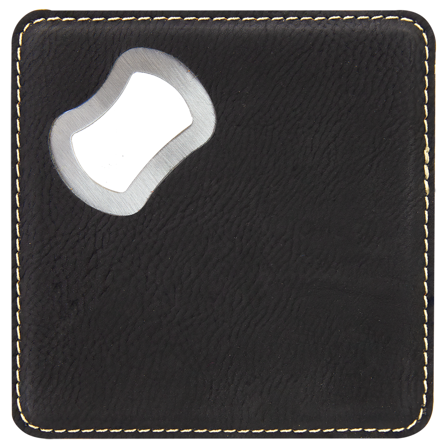 4"x4" Leatherette Bottle Opener Coaster