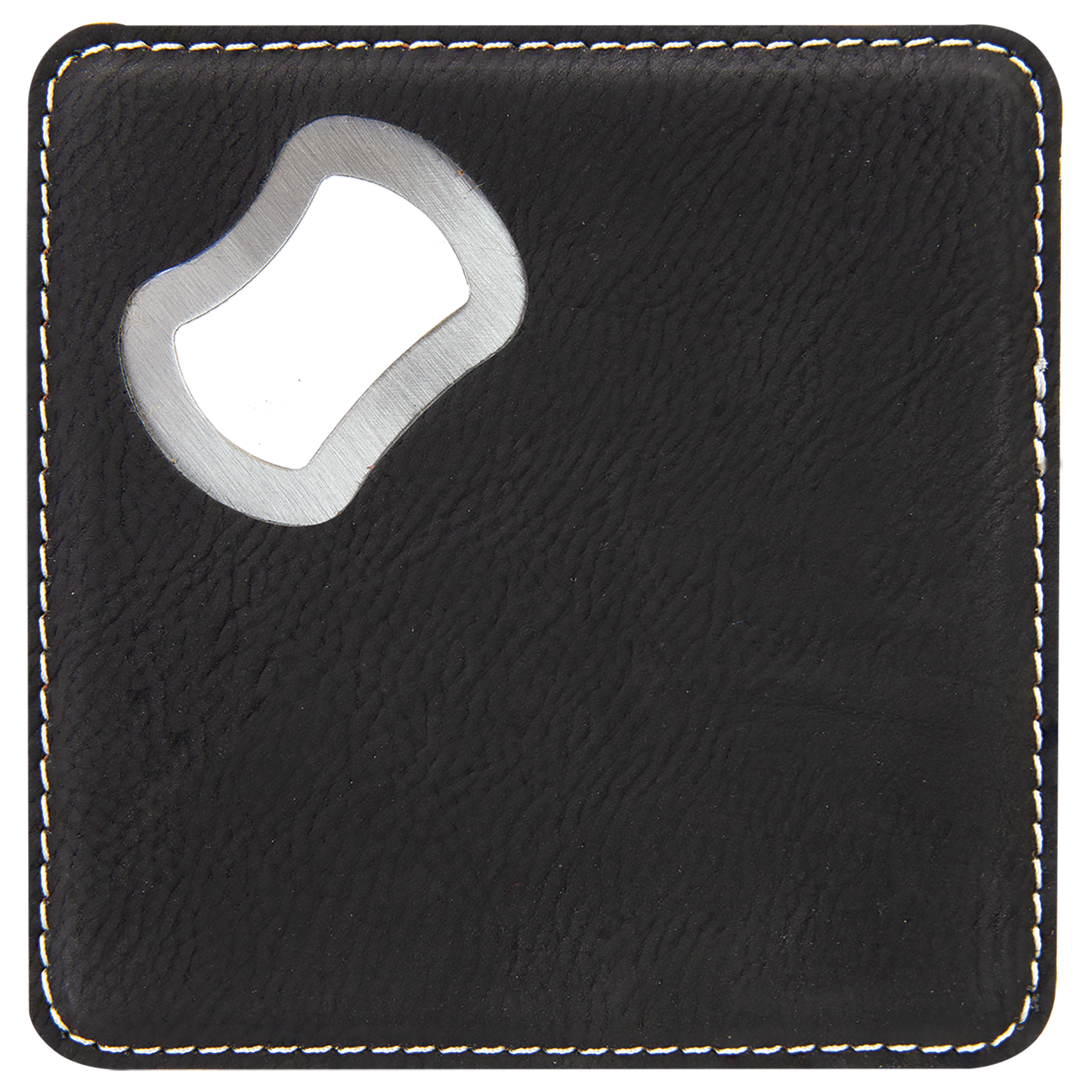 4"x4" Leatherette Bottle Opener Coaster