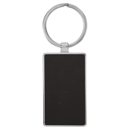 Leatherette/Metal Keychain Rectangle