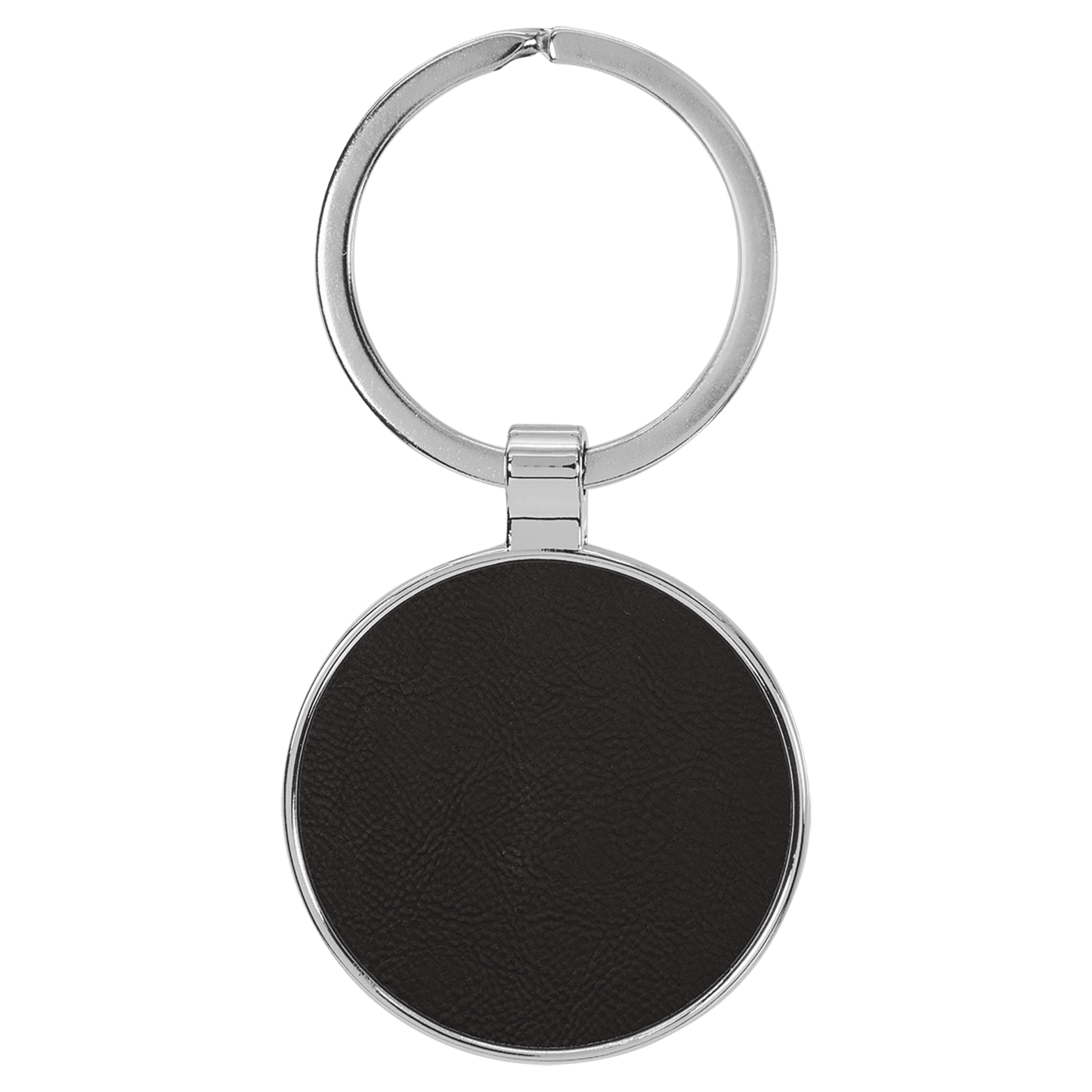 Leatherette/Metal Keychain Round