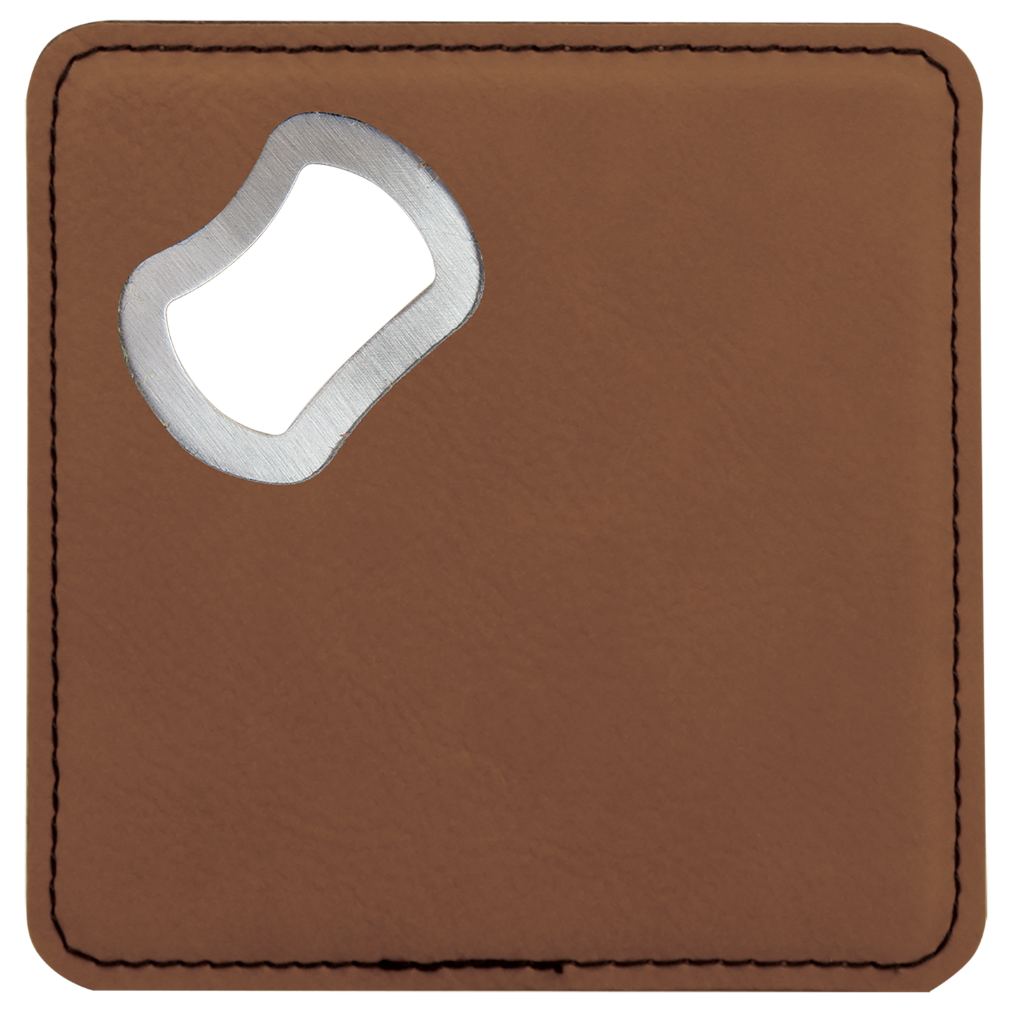 4"x4" Leatherette Bottle Opener Coaster