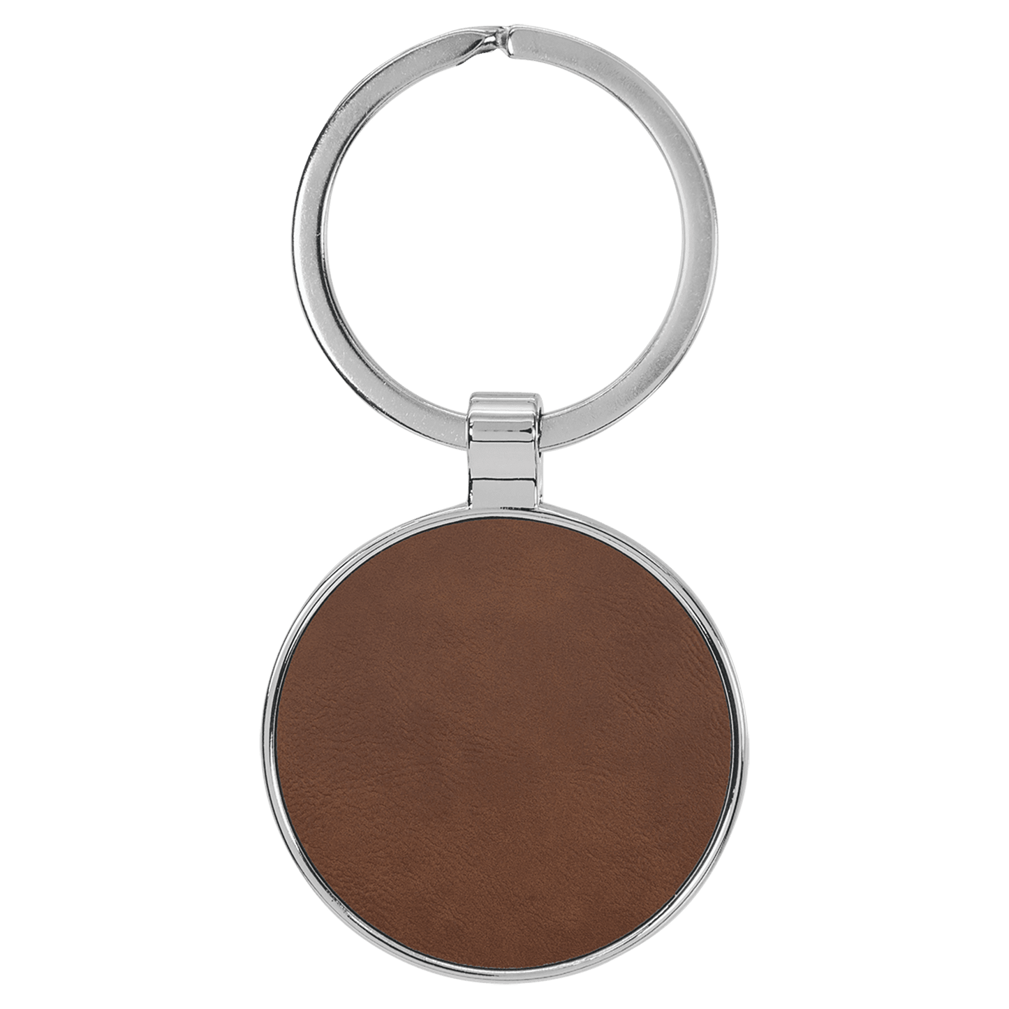 Leatherette/Metal Keychain Round