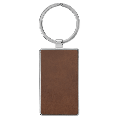 Leatherette/Metal Keychain Rectangle