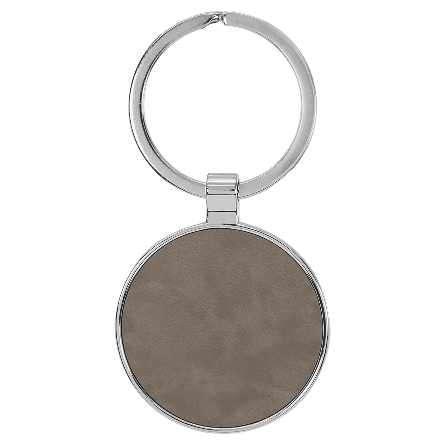Leatherette/Metal Keychain Round