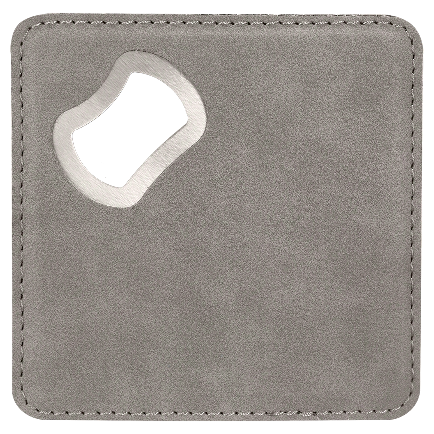 4"x4" Leatherette Bottle Opener Coaster
