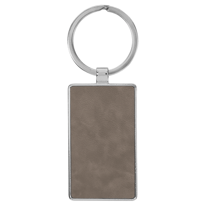Leatherette/Metal Keychain Rectangle