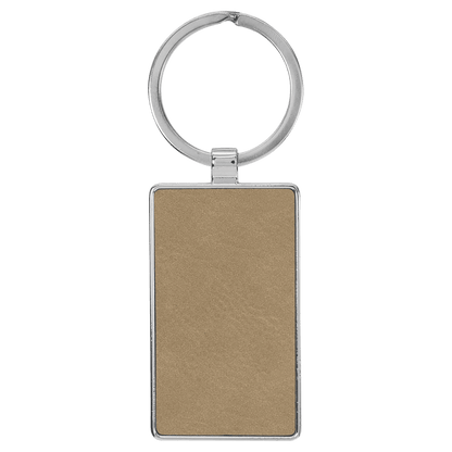 Leatherette/Metal Keychain Rectangle