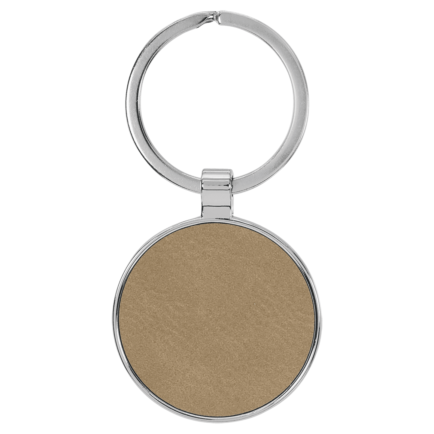 Leatherette/Metal Keychain Round