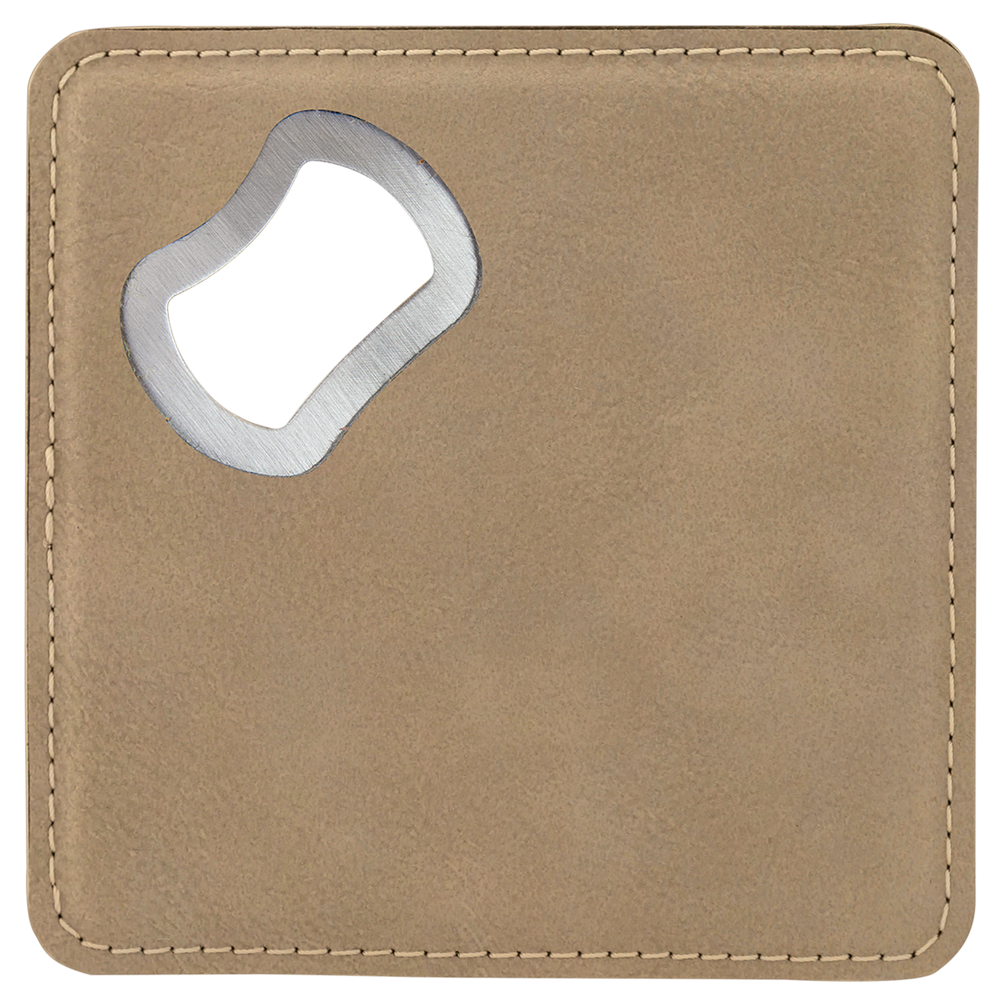 4"x4" Leatherette Bottle Opener Coaster