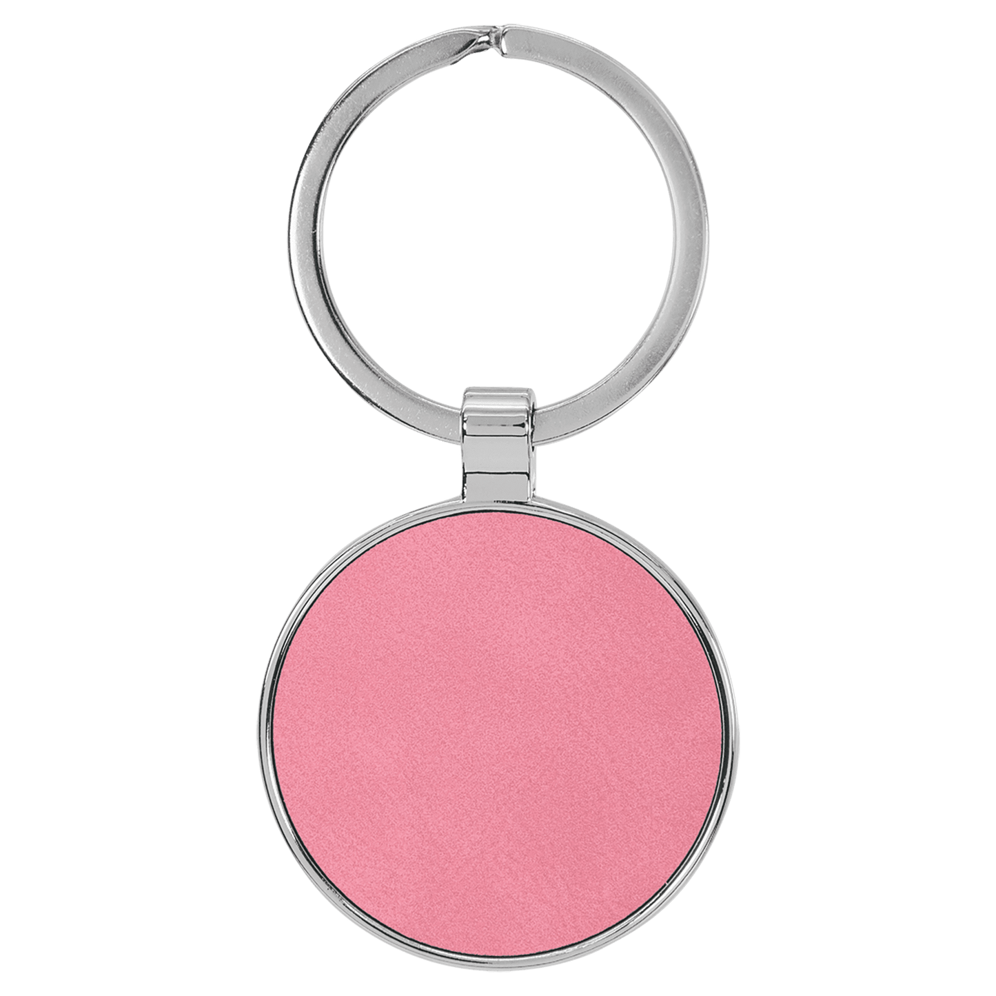 Leatherette/Metal Keychain Round