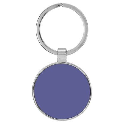 Leatherette/Metal Keychain Round