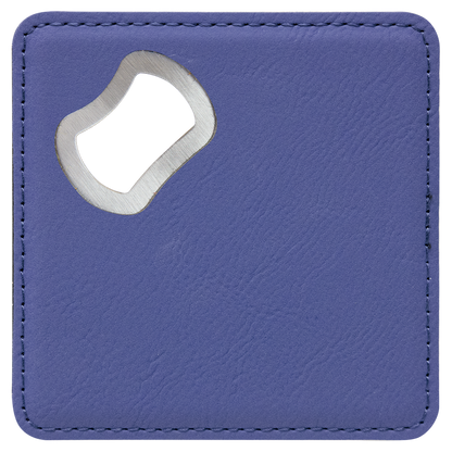 4"x4" Leatherette Bottle Opener Coaster