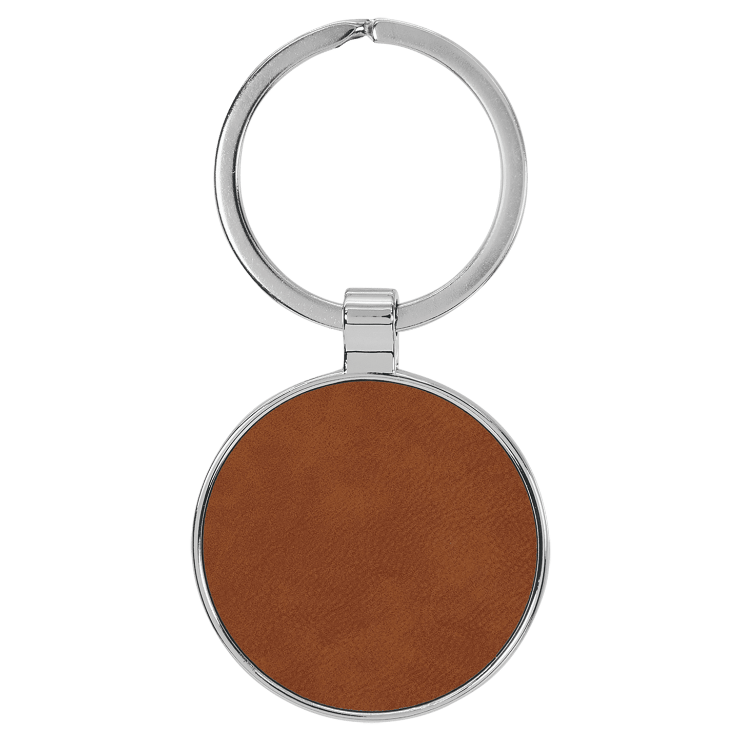 Leatherette/Metal Keychain Round