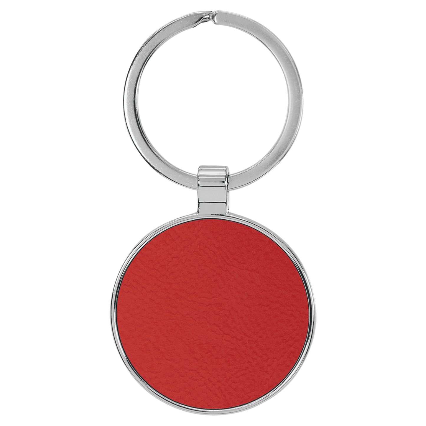Leatherette/Metal Keychain Round