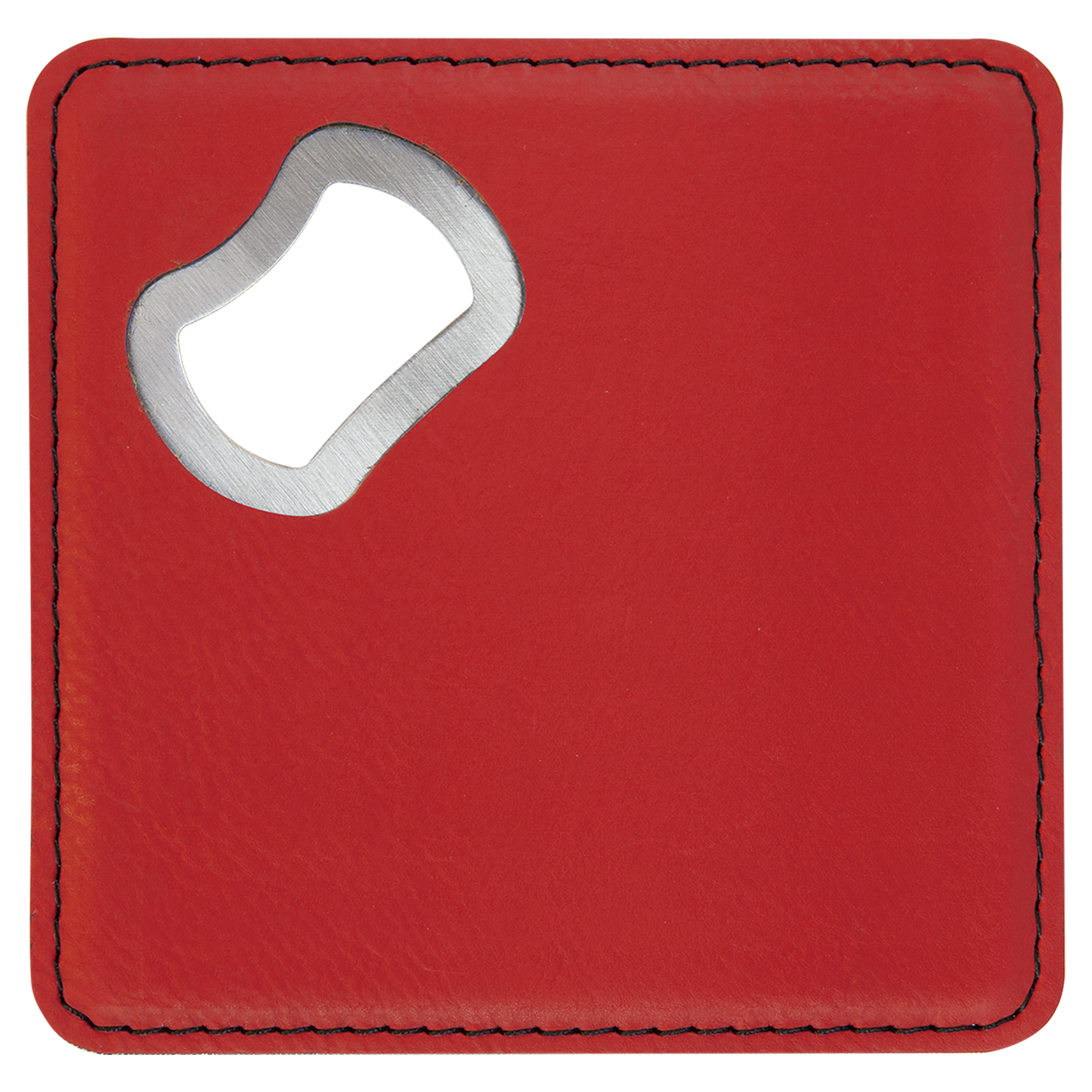 4"x4" Leatherette Bottle Opener Coaster
