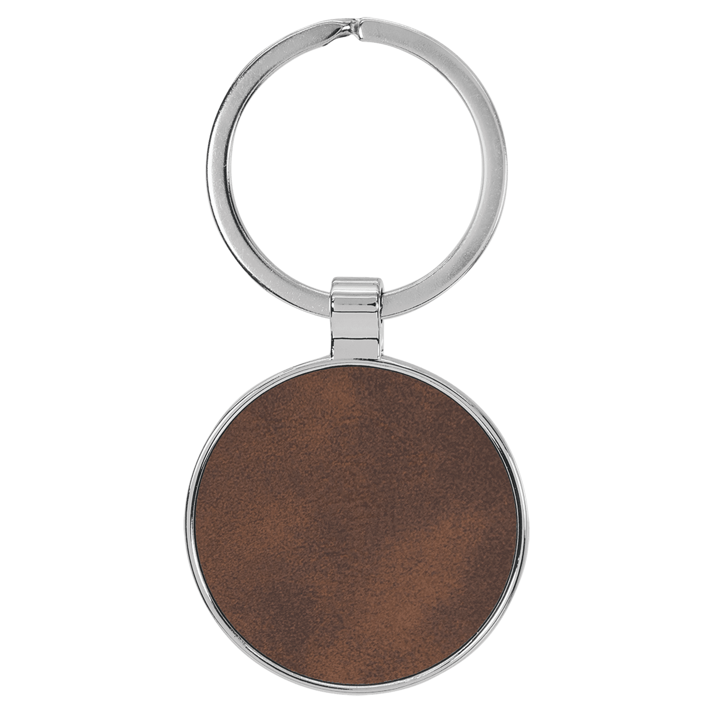 Leatherette/Metal Keychain Round