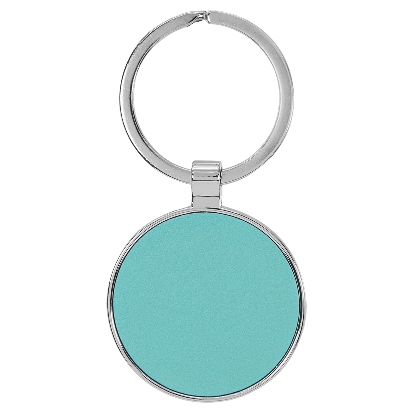 Leatherette/Metal Keychain Round