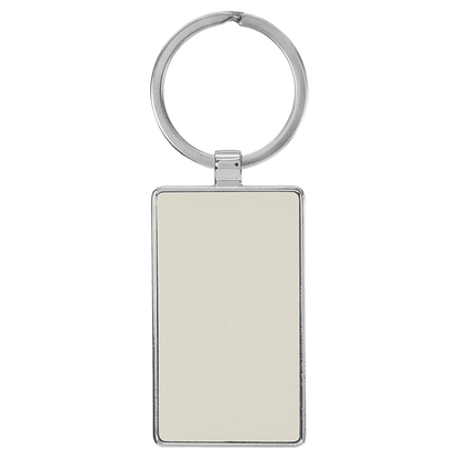 Leatherette/Metal Keychain Rectangle
