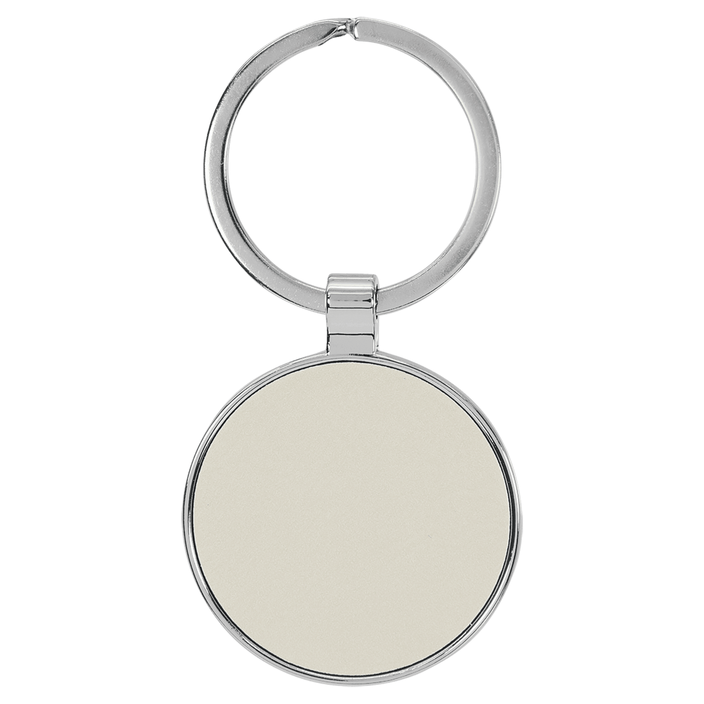 Leatherette/Metal Keychain Round